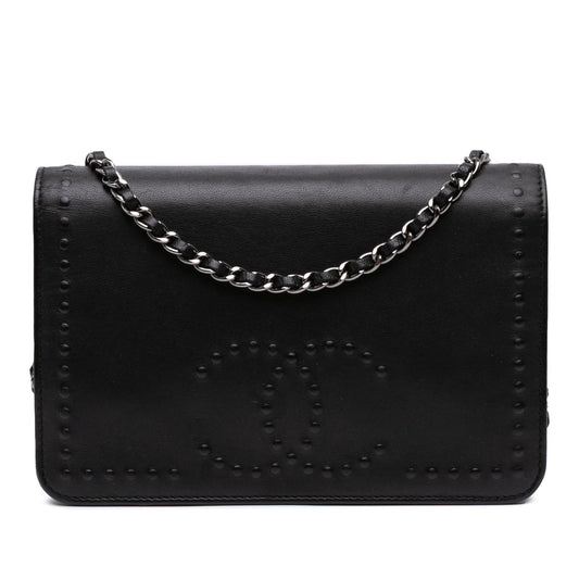 Chanel CC Embossed Lambskin Wallet On Chain