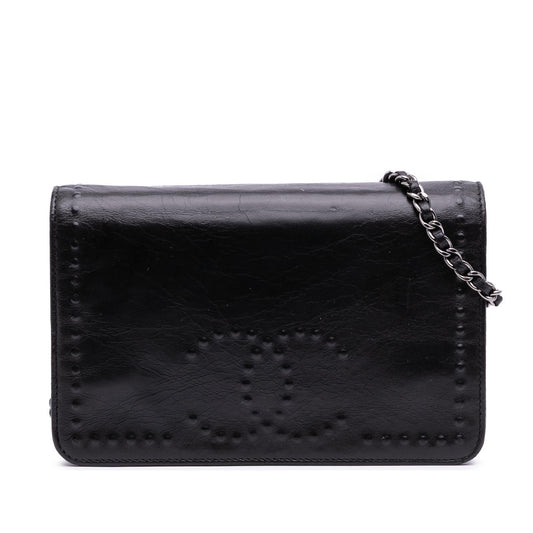 Chanel CC Embossed Lambskin Wallet on Chain
