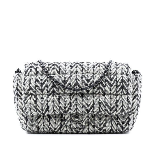 Chanel CC Herringbone Tweed Flap