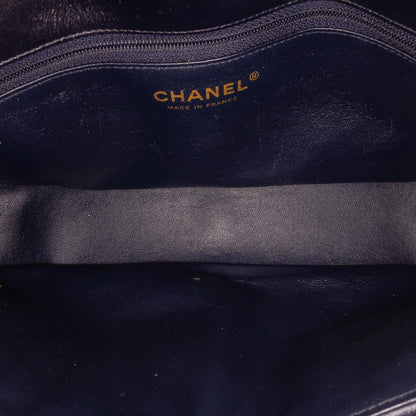 Chanel CC Horizontal Quilted Lambskin Double Flap