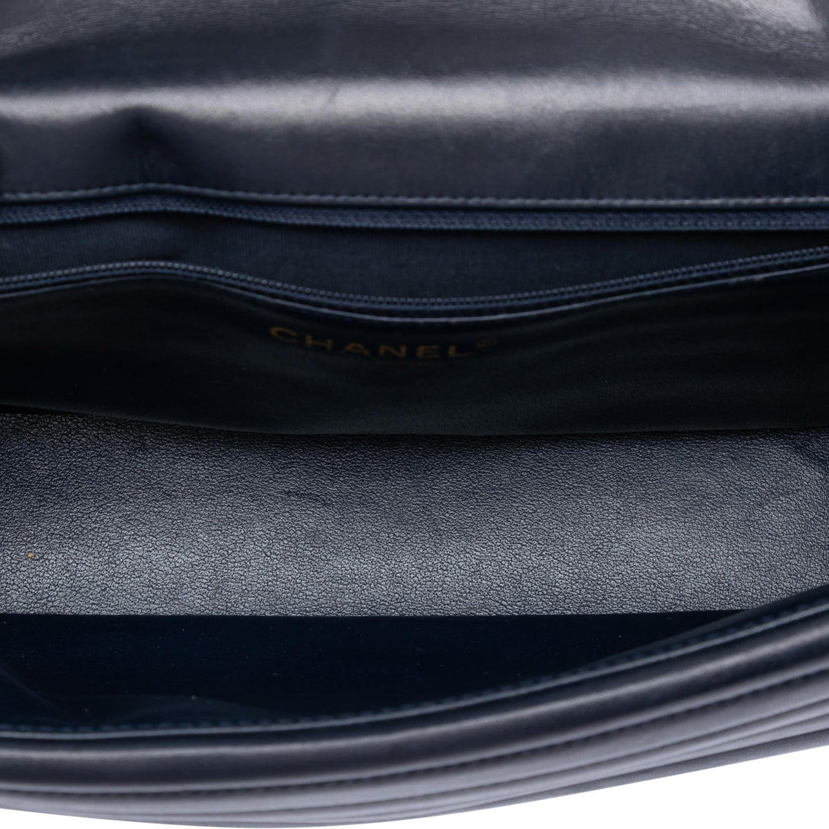 Chanel CC Horizontal Quilted Lambskin Double Flap