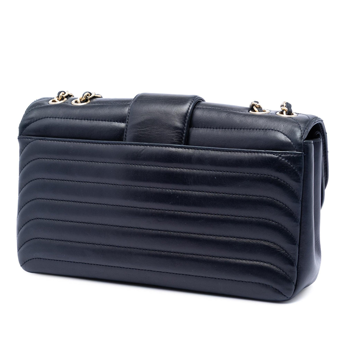 Chanel CC Horizontal Quilted Lambskin Double Flap
