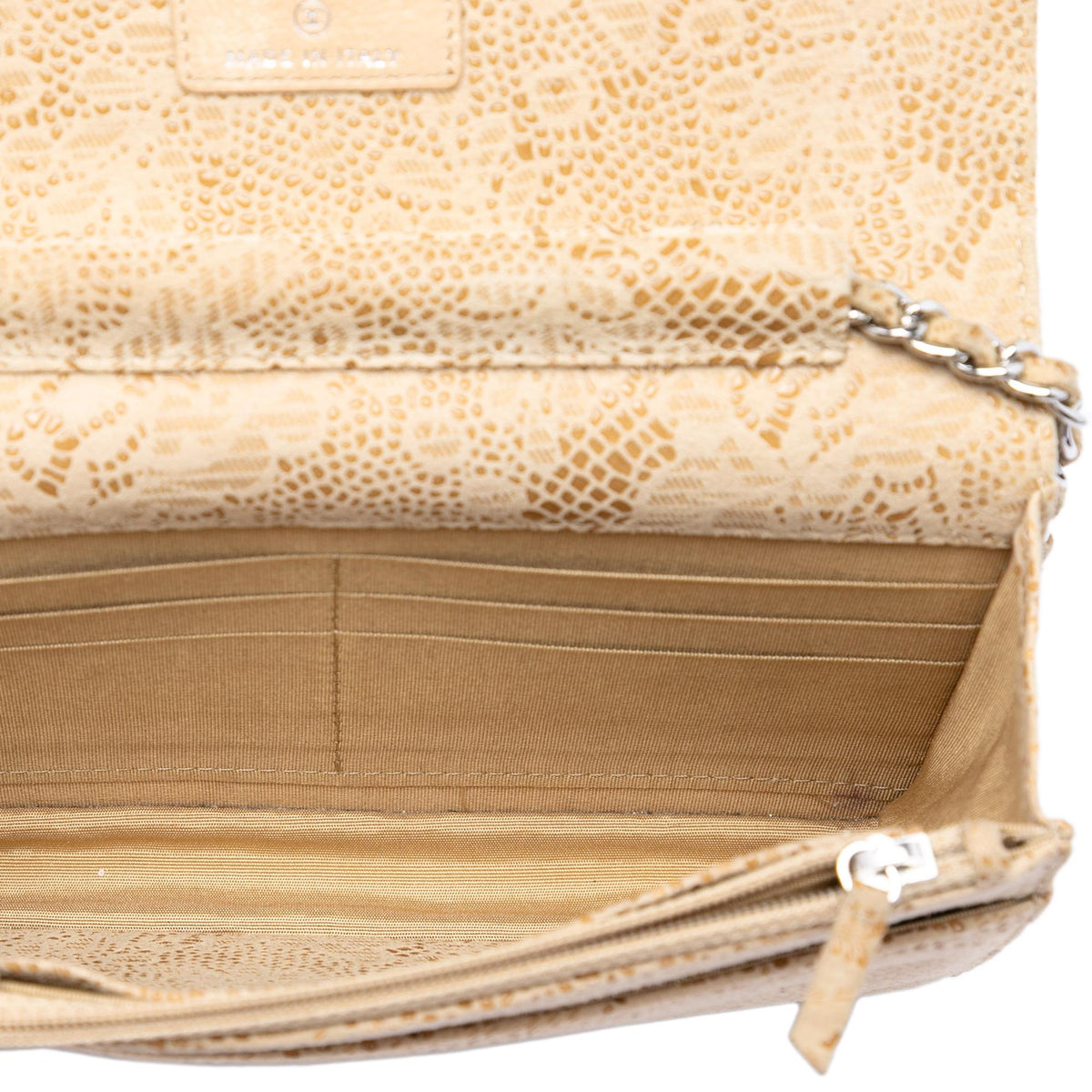 Chanel CC Lace Overlay Goatskin Wallet On Chain