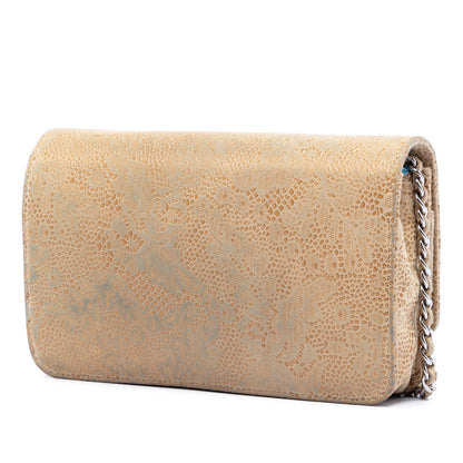 Chanel CC Lace Overlay Goatskin Wallet On Chain