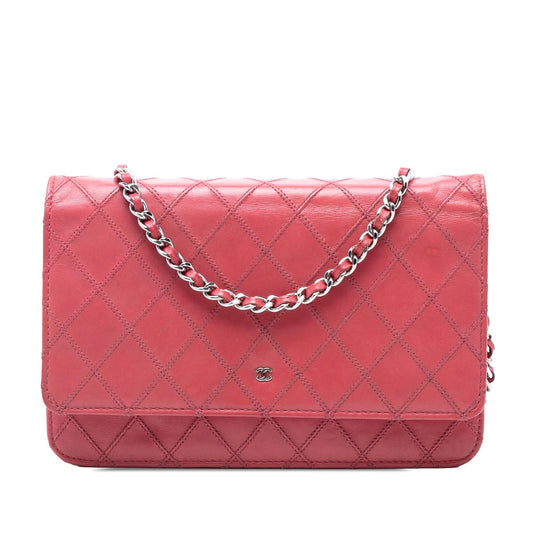 Chanel CC Lambskin Wild Stitch Wallet on Chain