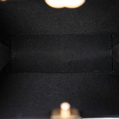 Chanel CC Lambskin and Metal Square Clutch with Chain