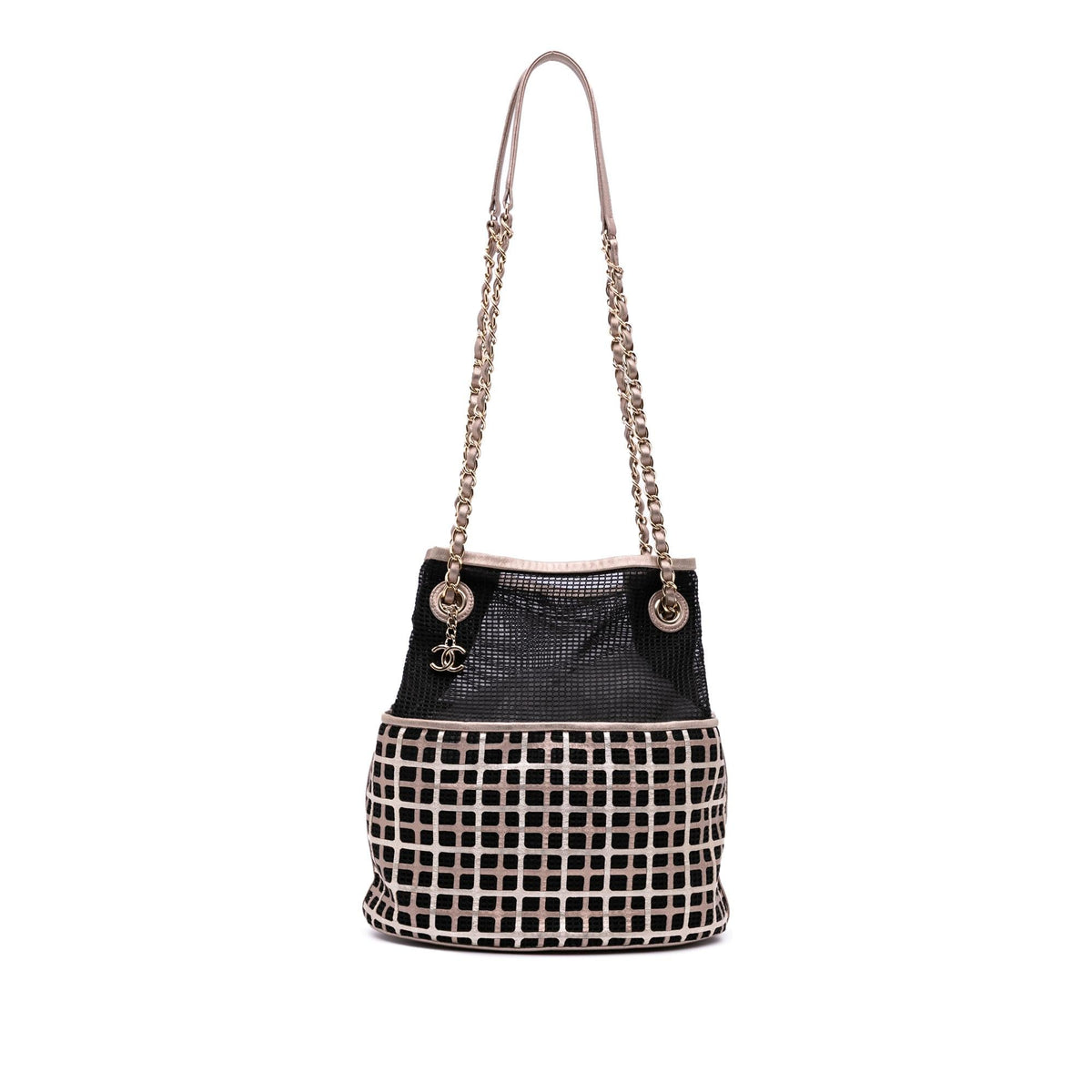 Chanel CC Mesh and Metallic Calfskin Bucket Bag