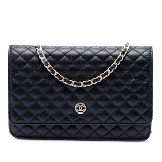 Chanel CC Microquilted Lambskin Wallet On Chain