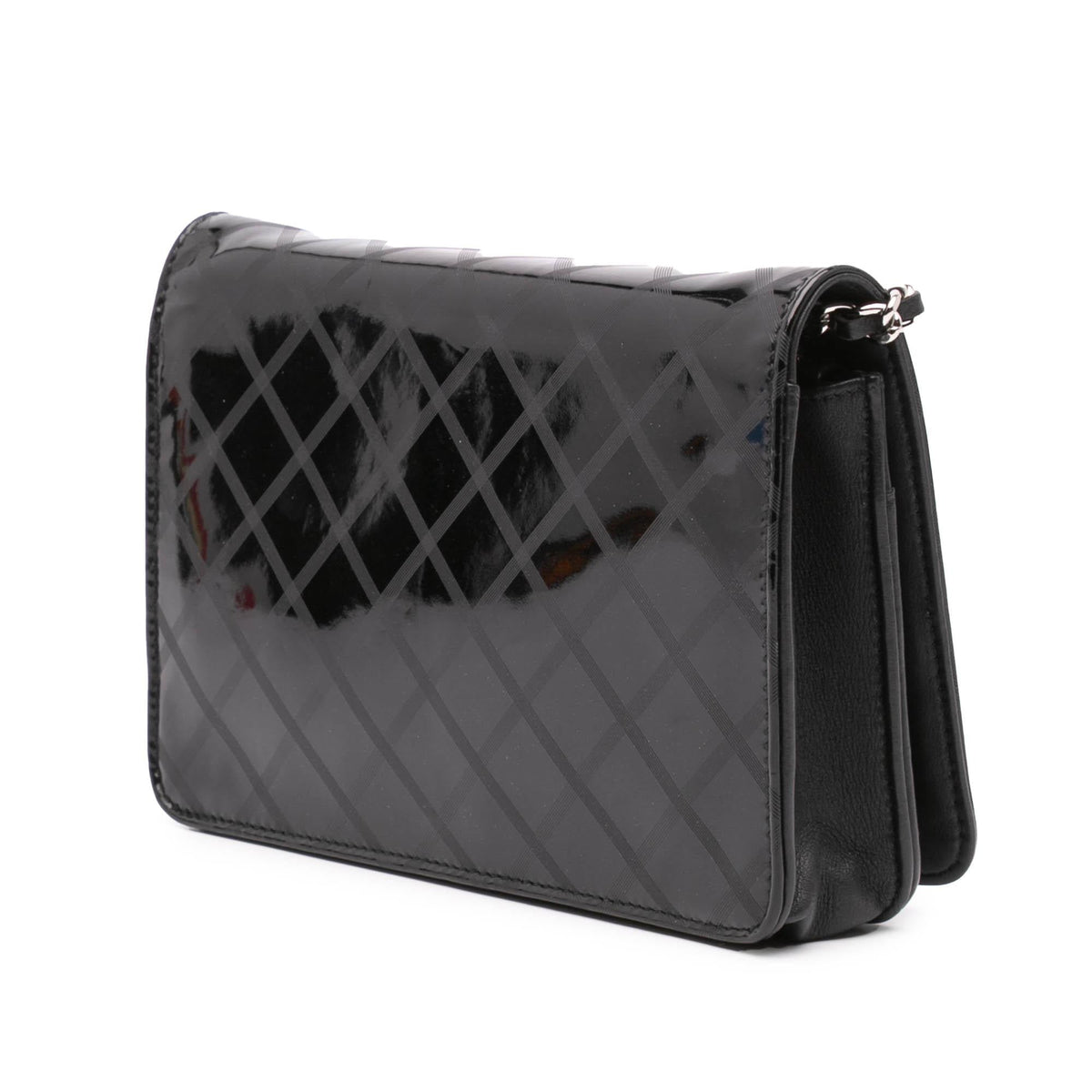 Chanel CC Patent Diamond Wallet On Chain