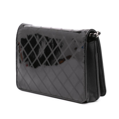 Chanel CC Patent Diamond Wallet On Chain