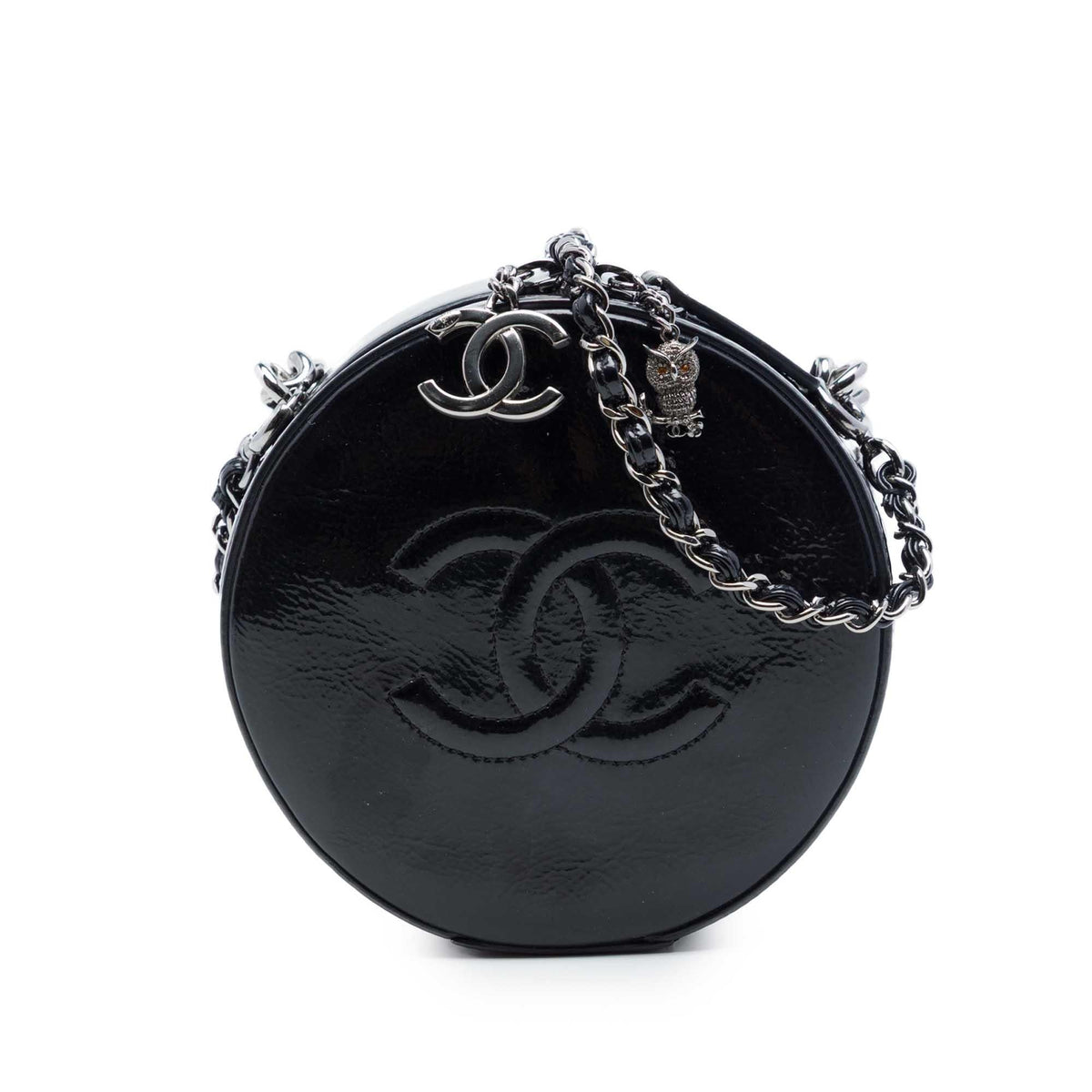 Chanel CC Patent Round as Earth Bag