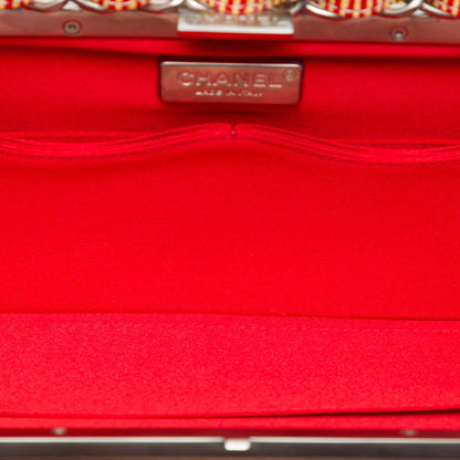 Chanel CC Patent Striped Chain Around Clutch