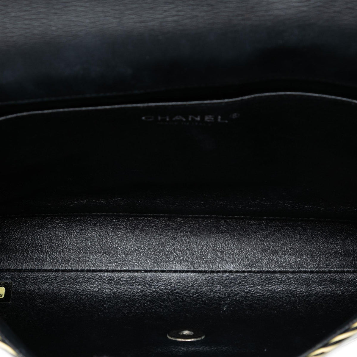 Chanel CC Patent Striped Flap Clutch with Chain
