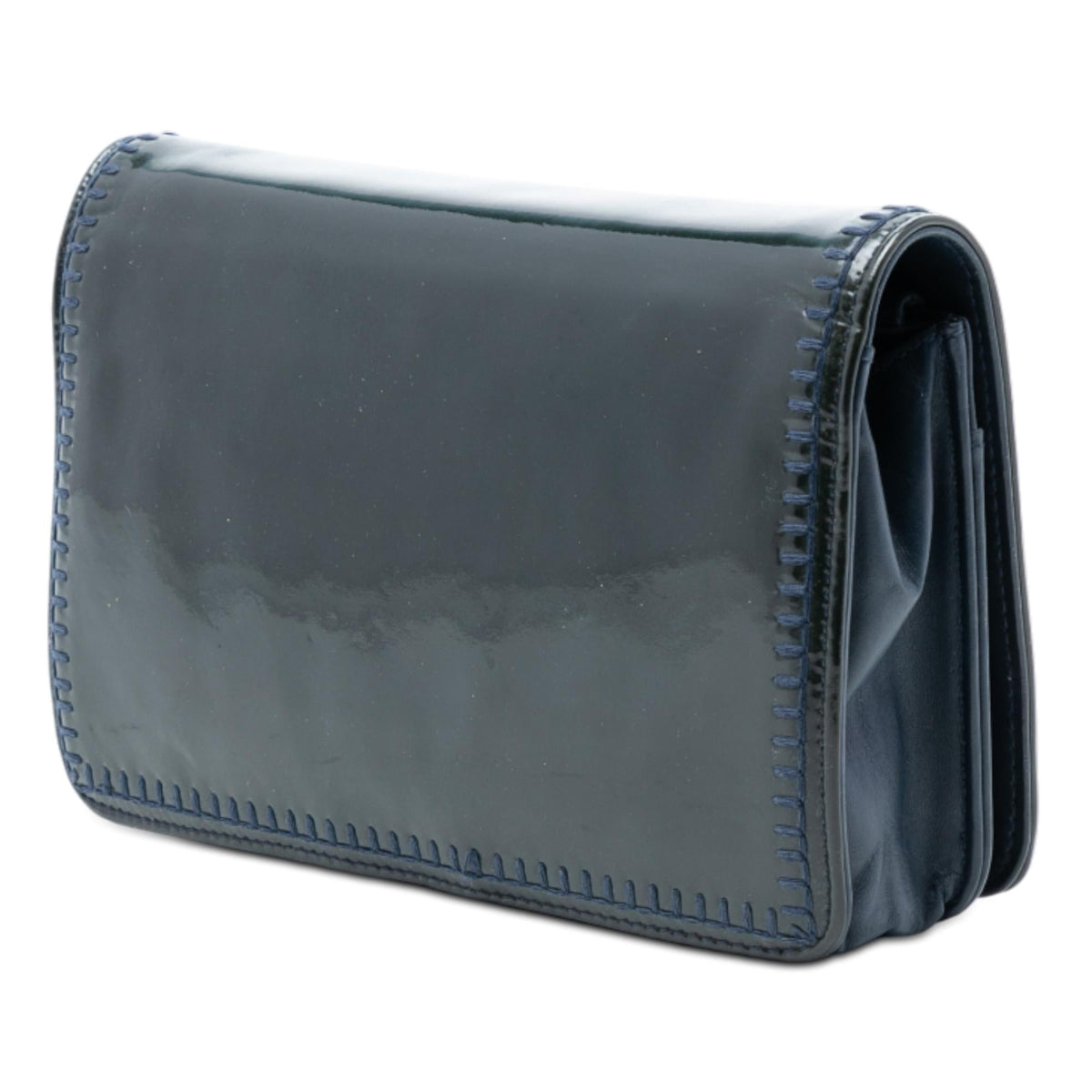 Chanel CC Patent Whipstitch Wallet On Chain