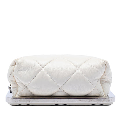 Chanel CC Quilted Acrylic and Lambskin Evening Clutch With Chain