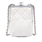 Chanel CC Quilted Acrylic and Lambskin Evening Clutch With Chain