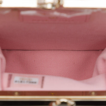 Chanel CC Quilted Acrylic and Lambskin Evening Clutch With Chain