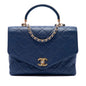 Chanel CC Quilted Calfskin Metal Top Handle Envelope Flap