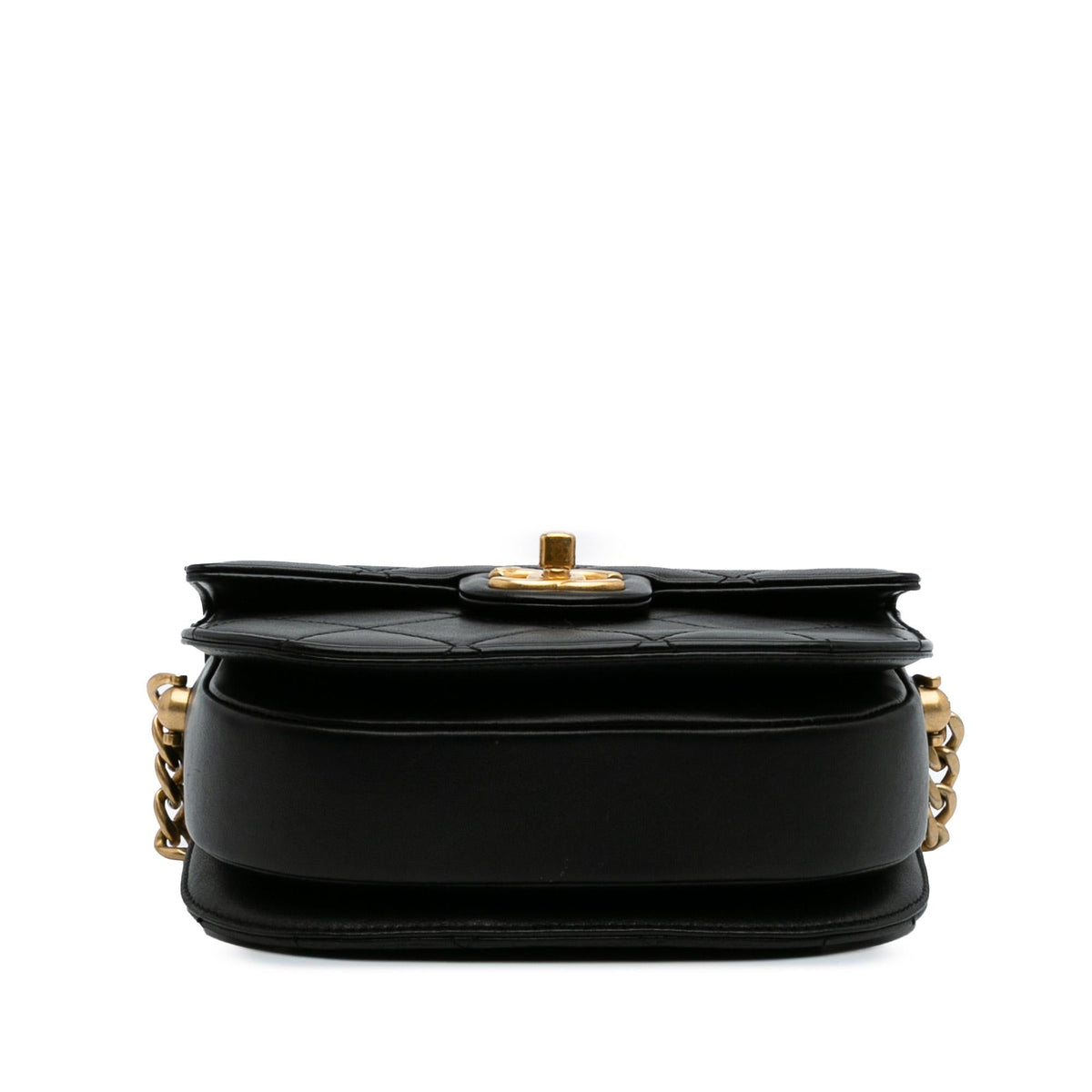 Chanel CC Quilted Calfskin Round Moon Messenger Flap