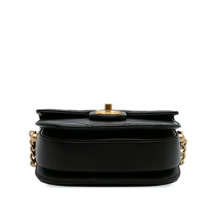 Chanel CC Quilted Calfskin Round Moon Messenger Flap