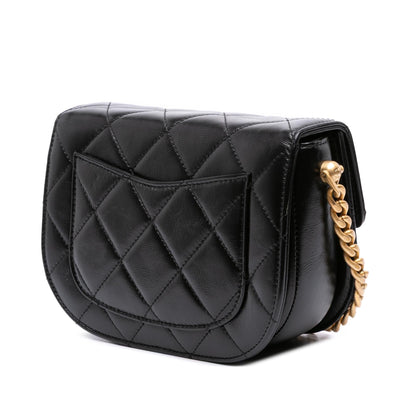 Chanel CC Quilted Calfskin Round Moon Messenger Flap