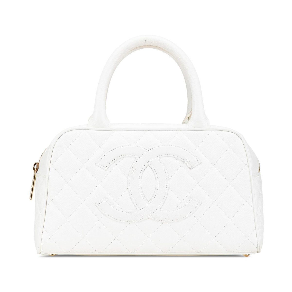 Chanel CC Quilted Caviar Bowling Bag