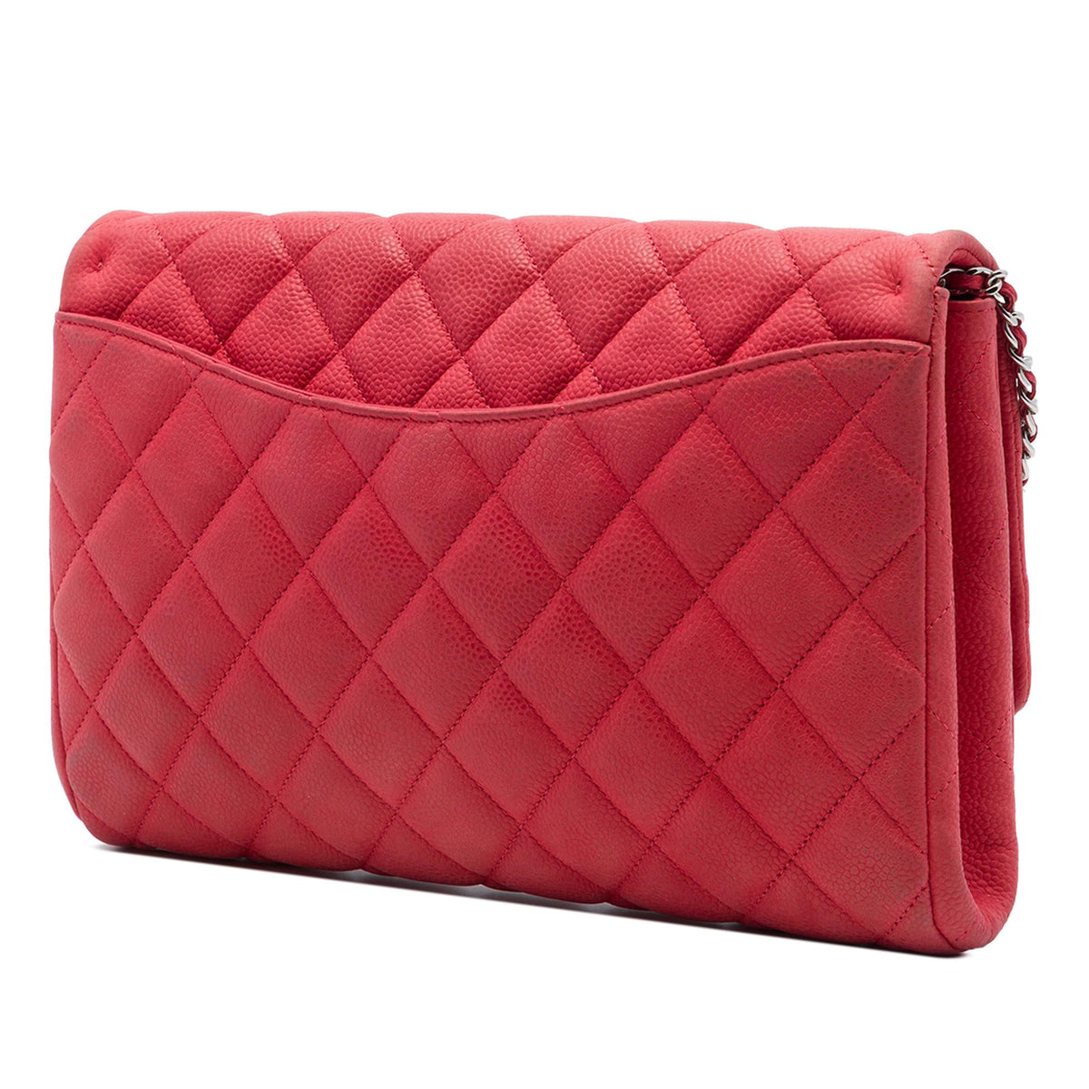 Chanel CC Quilted Caviar Flap Clutch with Chain