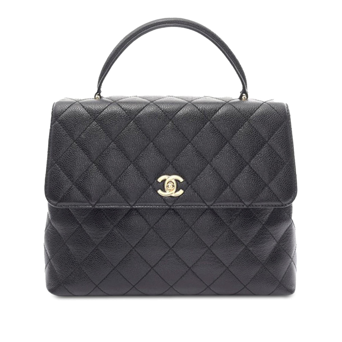 Chanel CC Quilted Caviar Kelly Top Handle Bag
