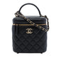Chanel CC Quilted Caviar Top Handle Vanity with Chain