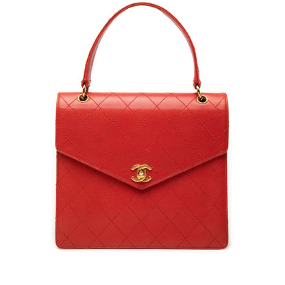 Chanel CC Quilted Caviar Turnlock Top Handle