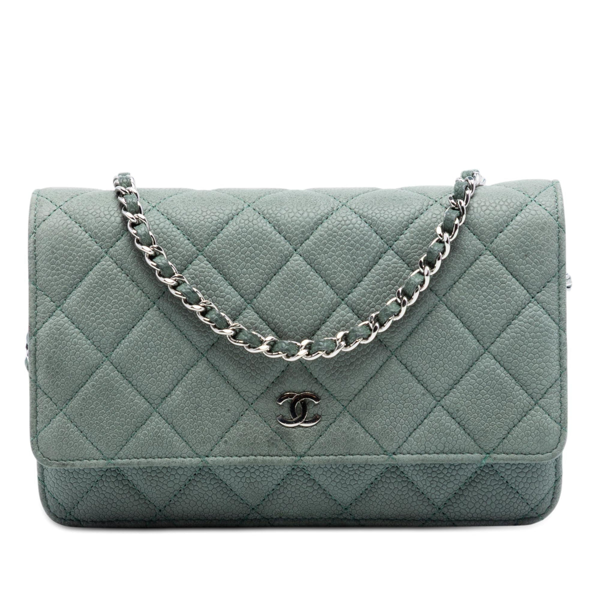 Chanel CC Quilted Caviar Wallet on Chain