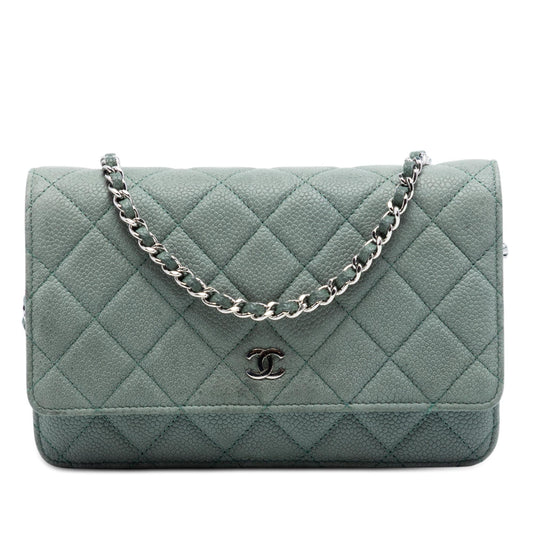 Chanel CC Quilted Caviar Wallet on Chain