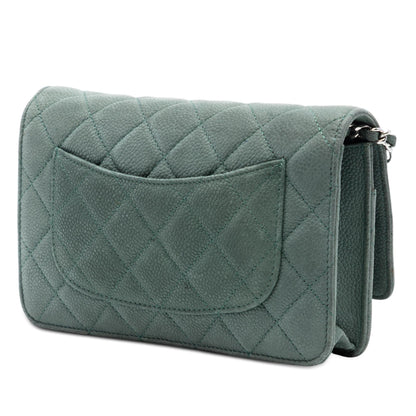 Chanel CC Quilted Caviar Wallet on Chain