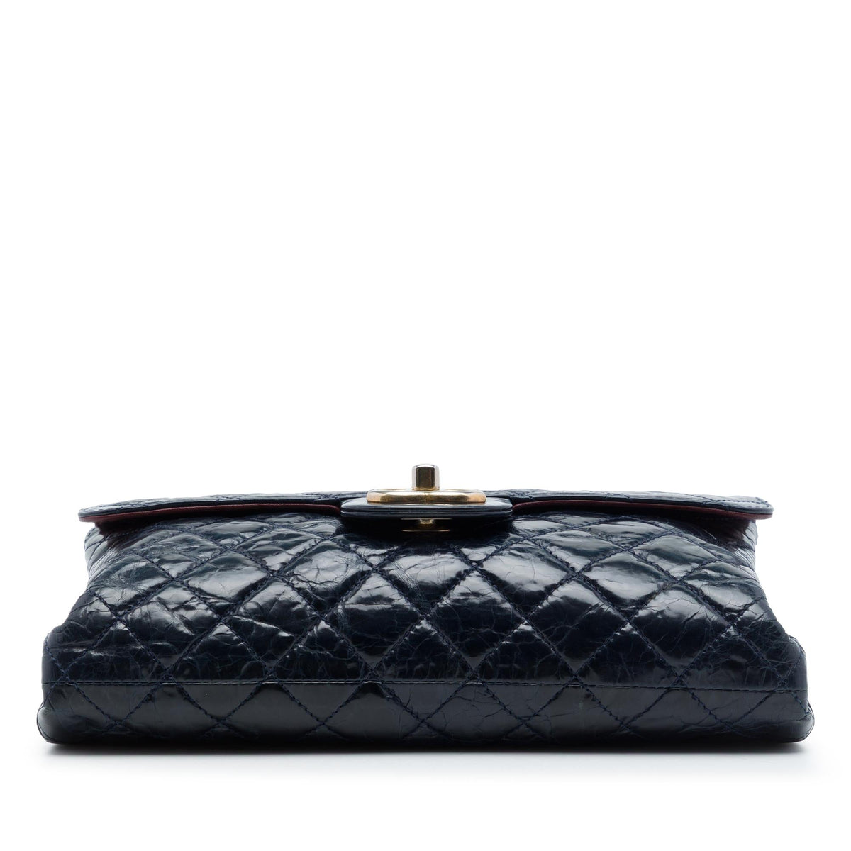 Chanel CC Quilted Crackled Glazed Calfskin Accordion Flap