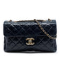 Chanel CC Quilted Crackled Glazed Calfskin Accordion Flap