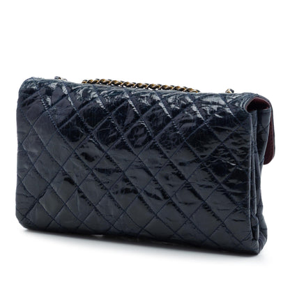 Chanel CC Quilted Crackled Glazed Calfskin Accordion Flap