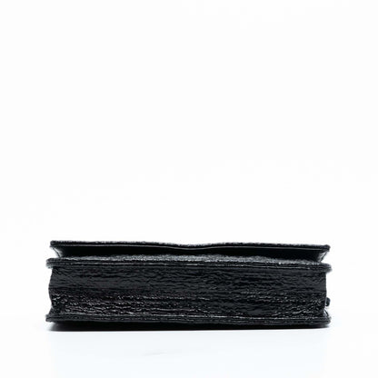 Chanel CC Quilted Crinkled Patent Wallet On Chain