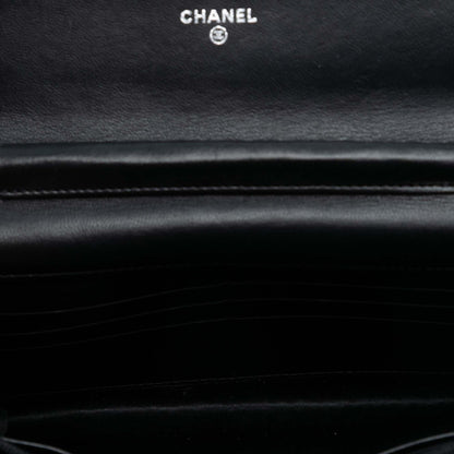 Chanel CC Quilted Crinkled Patent Wallet On Chain