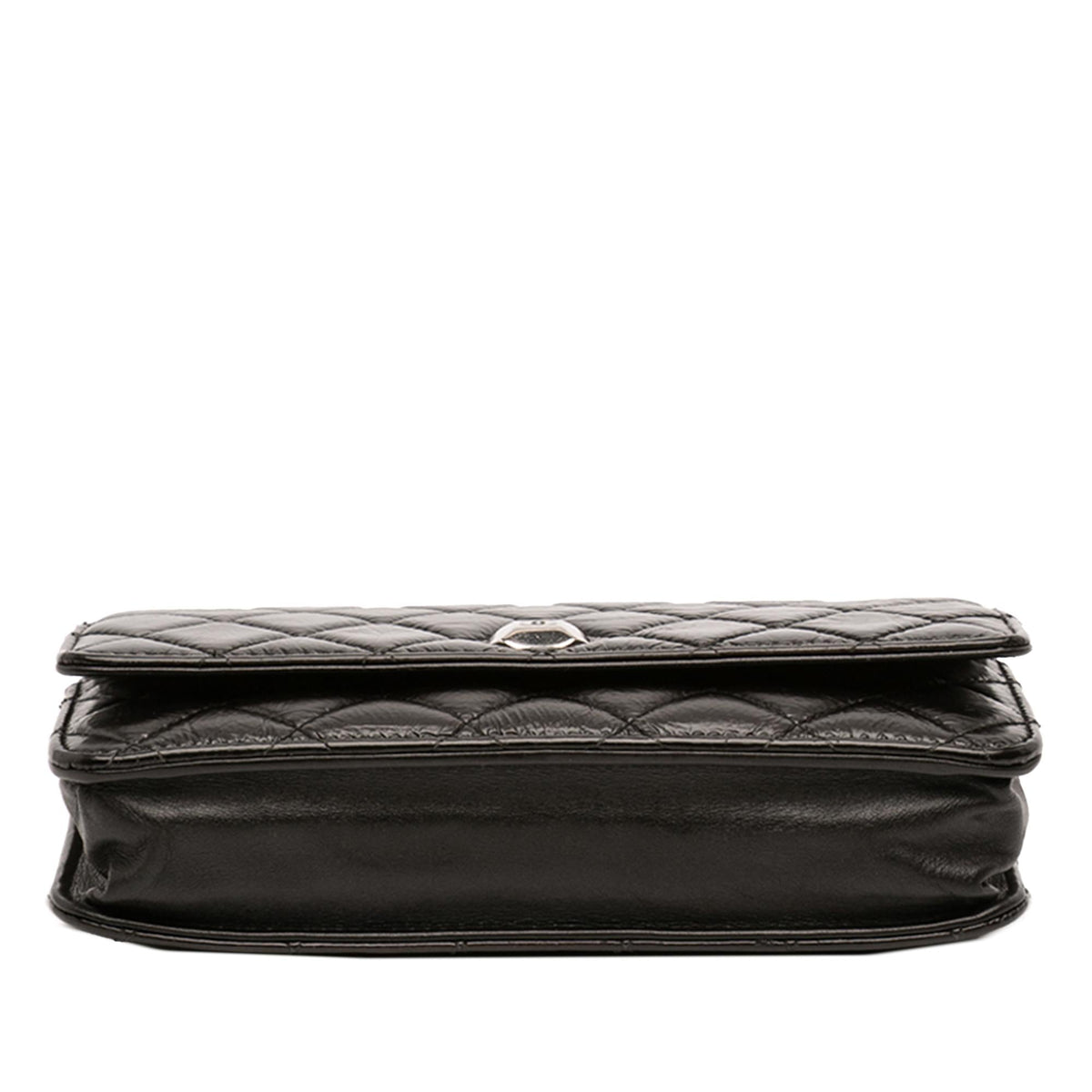 Chanel CC Quilted Crinkled Patent Wallet On Chain