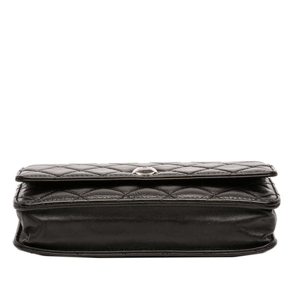 Chanel CC Quilted Crinkled Patent Wallet On Chain