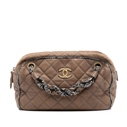 Chanel CC Quilted Iridescent Calfskin Tweed Bowler Bag