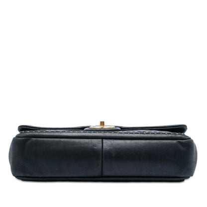 Chanel CC Quilted Iridescent Calfskin Whipstitch Single Flap