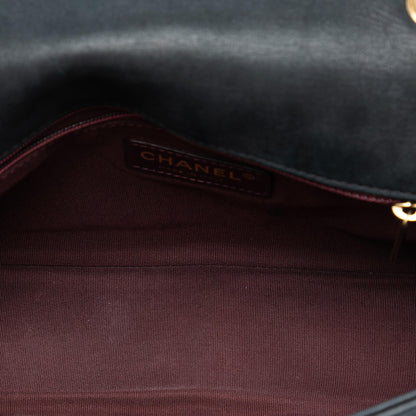 Chanel CC Quilted Iridescent Calfskin Whipstitch Single Flap