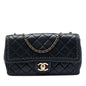 Chanel CC Quilted Iridescent Calfskin Whipstitch Single Flap