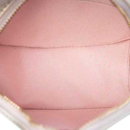 Chanel CC Quilted Iridescent Lambskin Round Clutch With Chain
