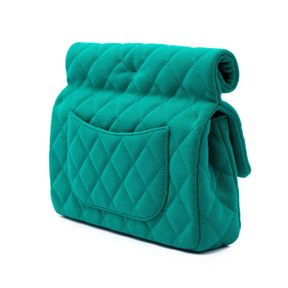 Chanel CC Quilted Jersey Roll Clutch