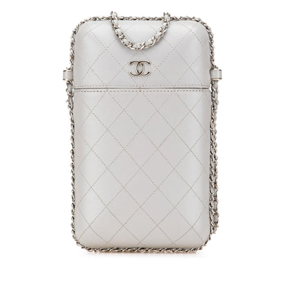 Chanel CC Quilted Lambskin Chain Around Phone Holder
