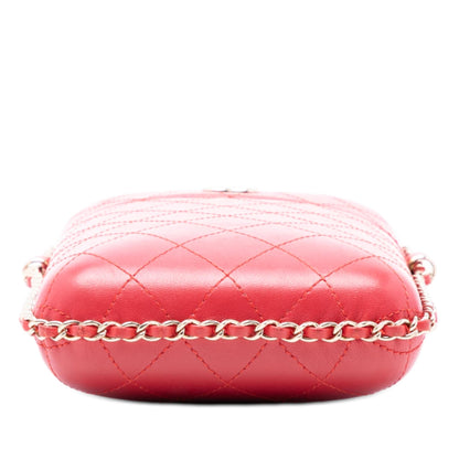 Chanel CC Quilted Lambskin Chain Around Phone Holder