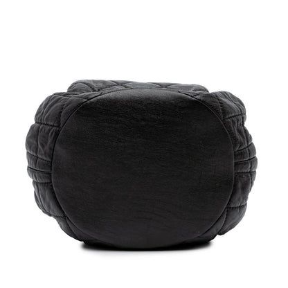 Chanel CC Quilted Lambskin Chain Drawstring Bucket Bag