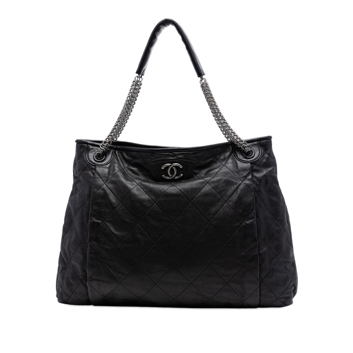 Chanel CC Quilted Lambskin Chain Shopping Tote
